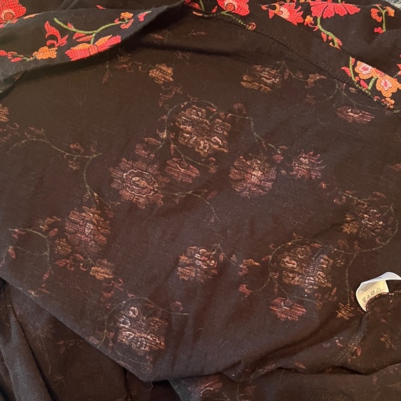 Terra Floral Knit Dress Large Knee-Length Cotton - Picture 10 of 11